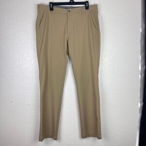 Adidas Golf Pants 34x32 Khaki Stretch Lightweight Flat Front Men's